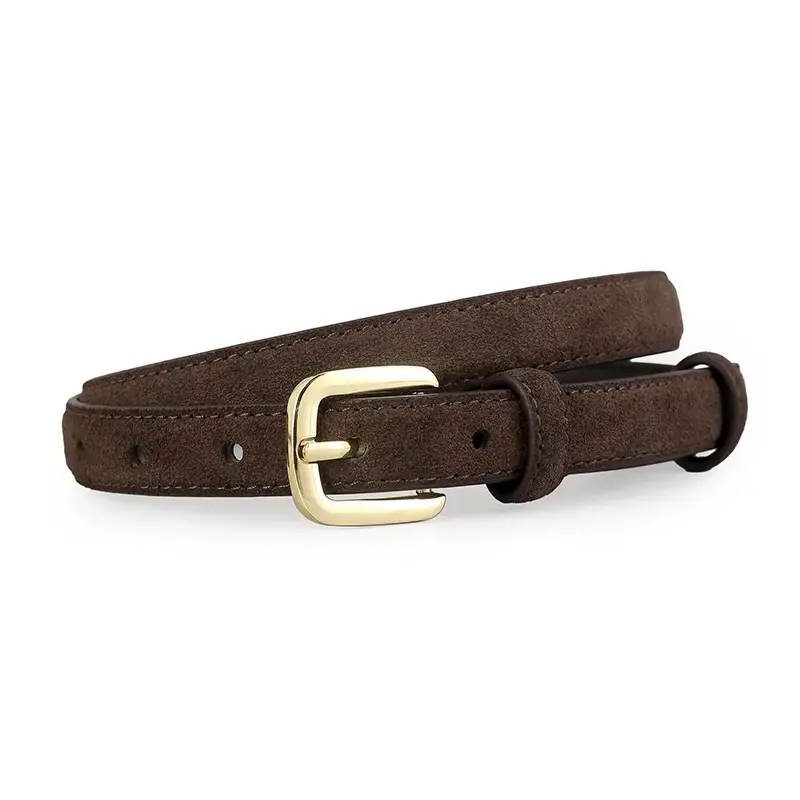 2025 Women's Korean Style Leather Belt Brown - Image 2