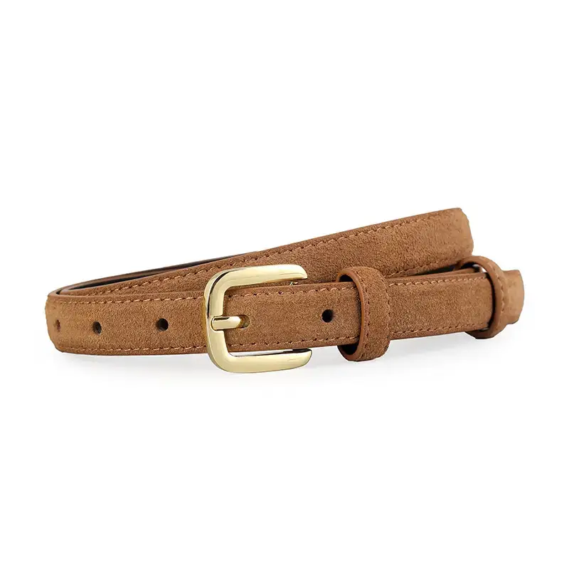 2025 Women's Korean Style Leather Belt Brown - Image 3
