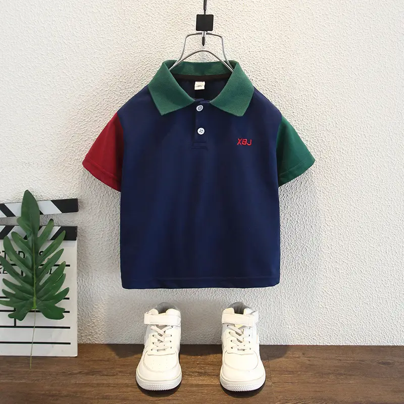 Boys Polo Shirt Navy Red Green Summer 2025