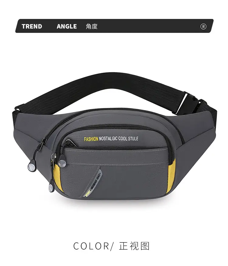 Men's Korean Style Waist Bag with Crossbody Strap — feature 14