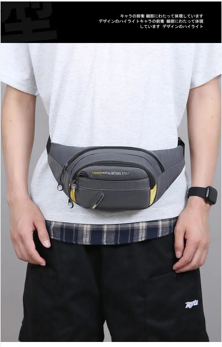 Men's Korean Style Waist Bag with Crossbody Strap — feature 23