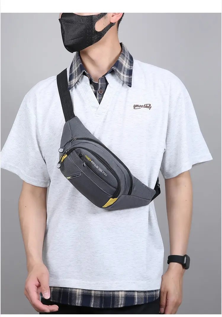 Men's Korean Style Waist Bag with Crossbody Strap — feature 24