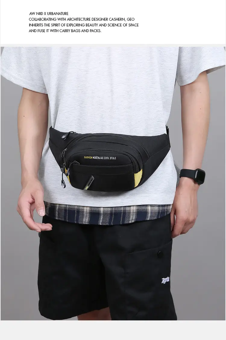 Men's Korean Style Waist Bag with Crossbody Strap — feature 26