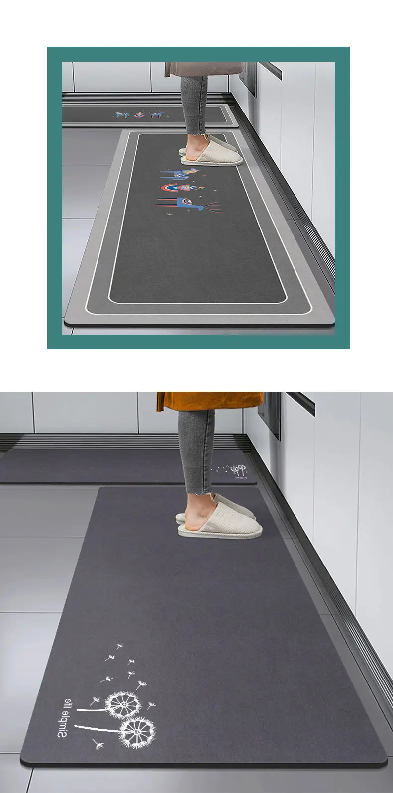 Modern Kitchen Floor Mats Water Absorbent Non-Slip — feature 7