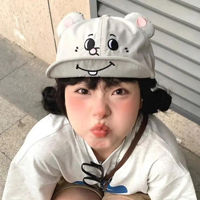 Gray Mouse Ears Flip-Up Cap for Girls