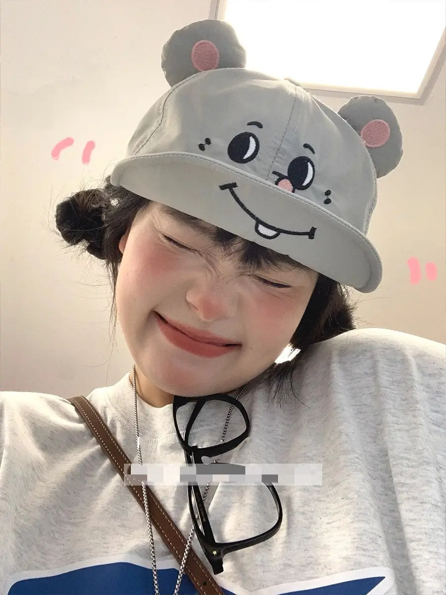 Gray Mouse Ears Flip-Up Cap for Girls — feature 4