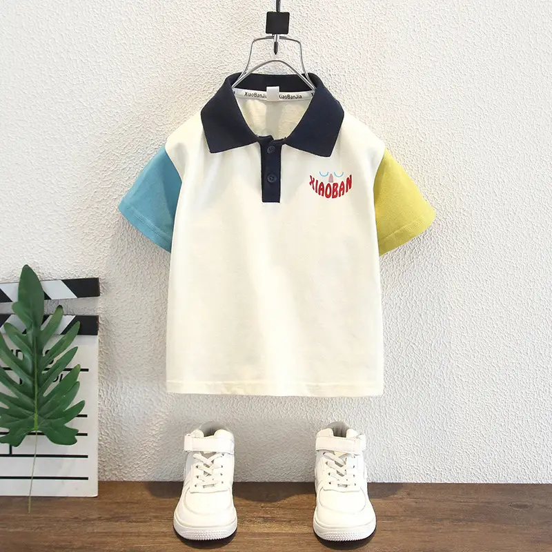 Boys Korean Style Turn Down Collar T-Shirt - Image 2