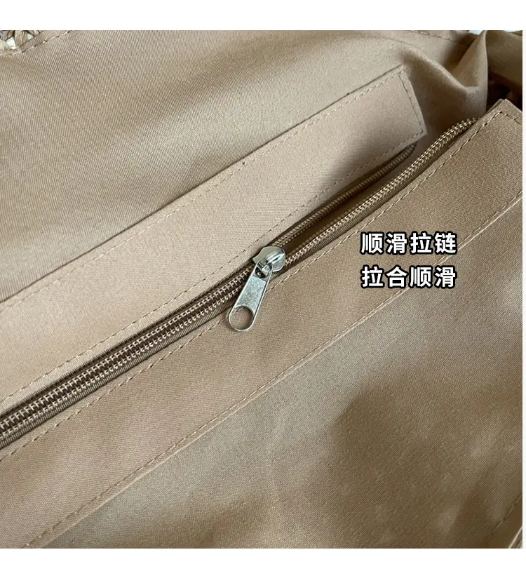 Cross-Border Straw Bag with Floral Cut Out One Shoulder — feature 3