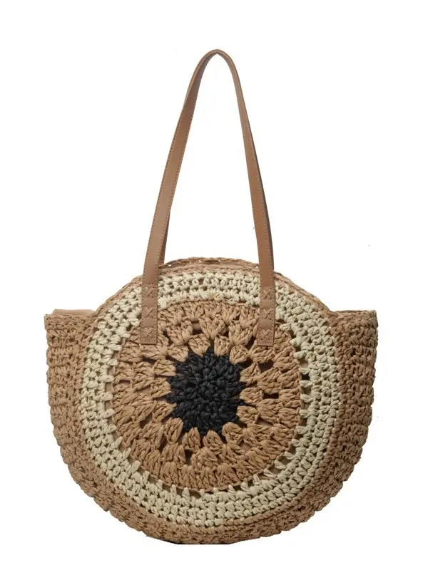 Cross-Border Straw Bag with Floral Cut Out Design - Image 9
