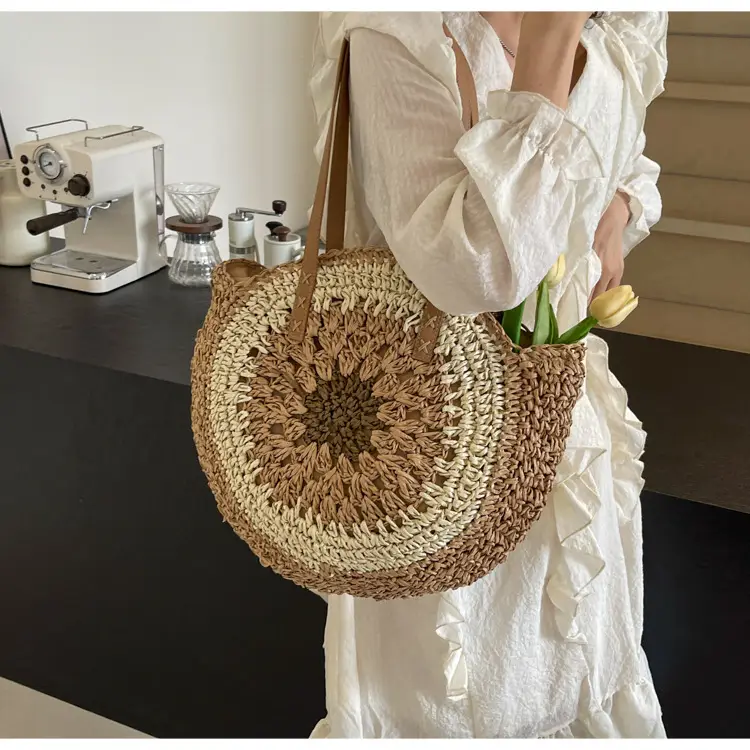 Cross-Border Straw Bag with Floral Cut Out Design — feature 18
