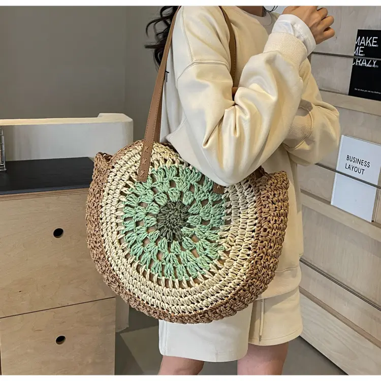 Cross-Border Straw Bag with Floral Cut Out Design — feature 19