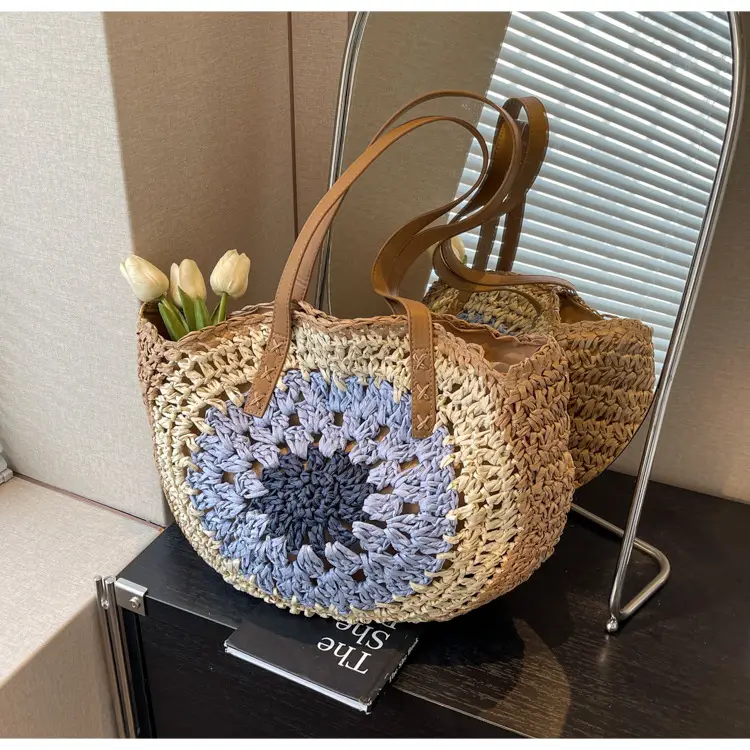 Cross-Border Straw Bag with Floral Cut Out Design — feature 28