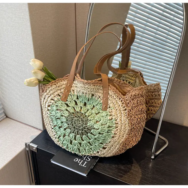 Cross-Border Straw Bag with Floral Cut Out Design — feature 29