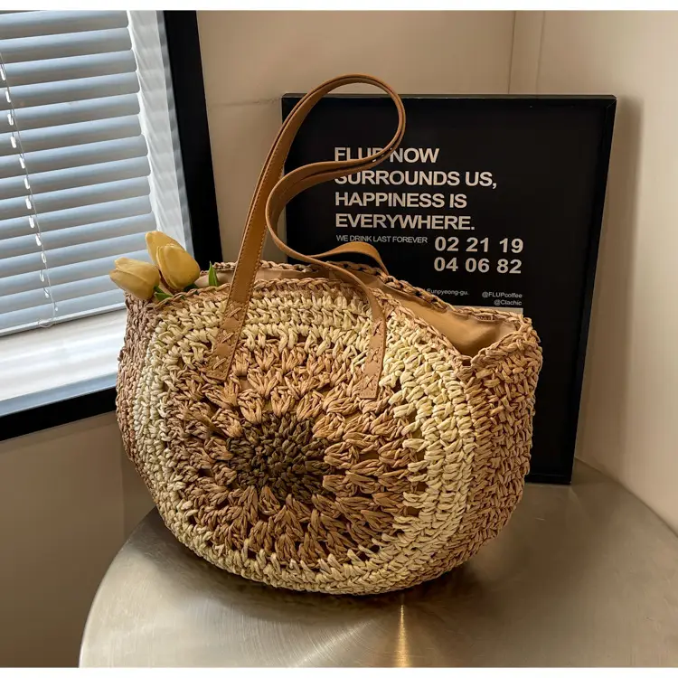 Cross-Border Straw Bag with Floral Cut Out Design — feature 34