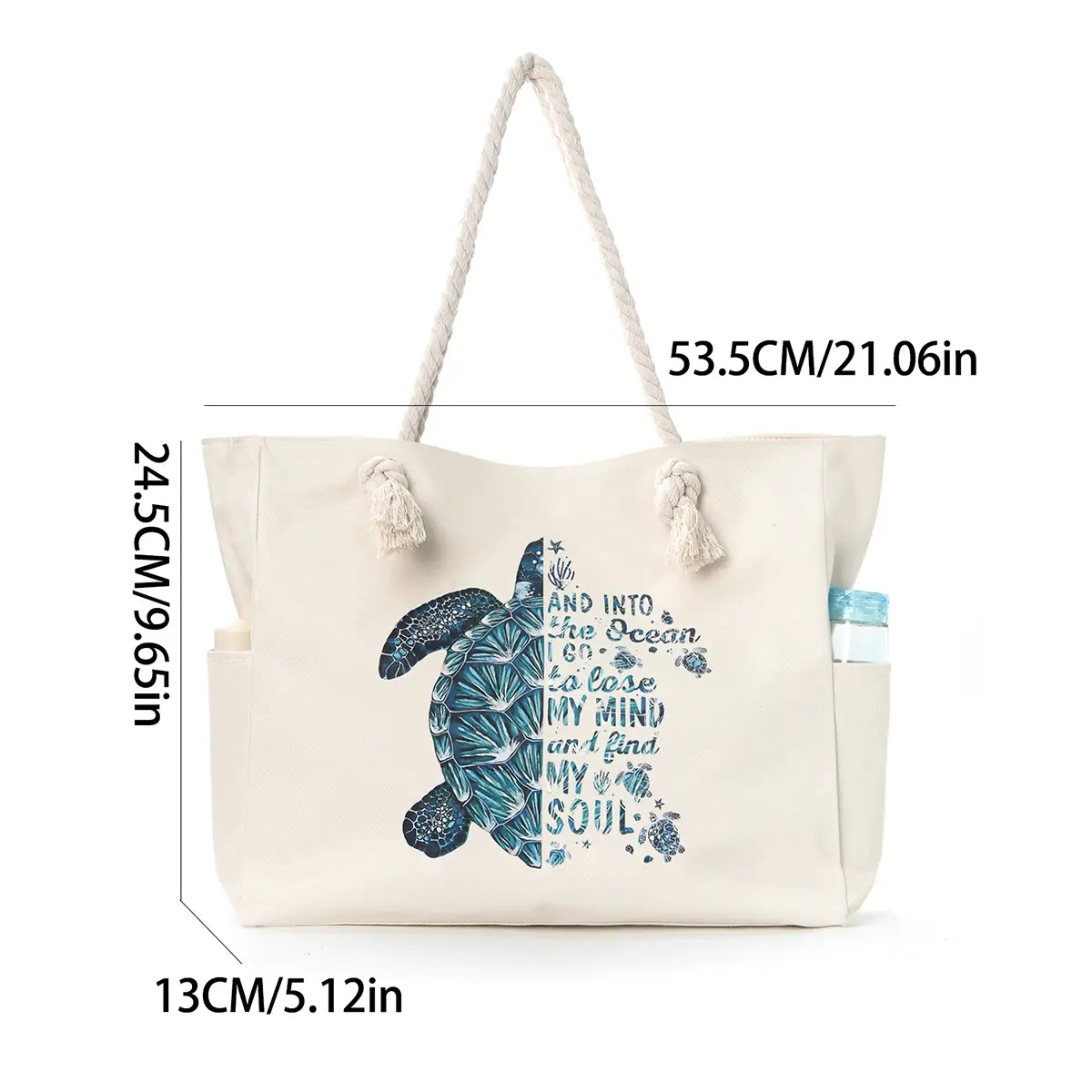 Feihong Cross-Border Beach Bag Women's Canvas Storage Bag - Image 11