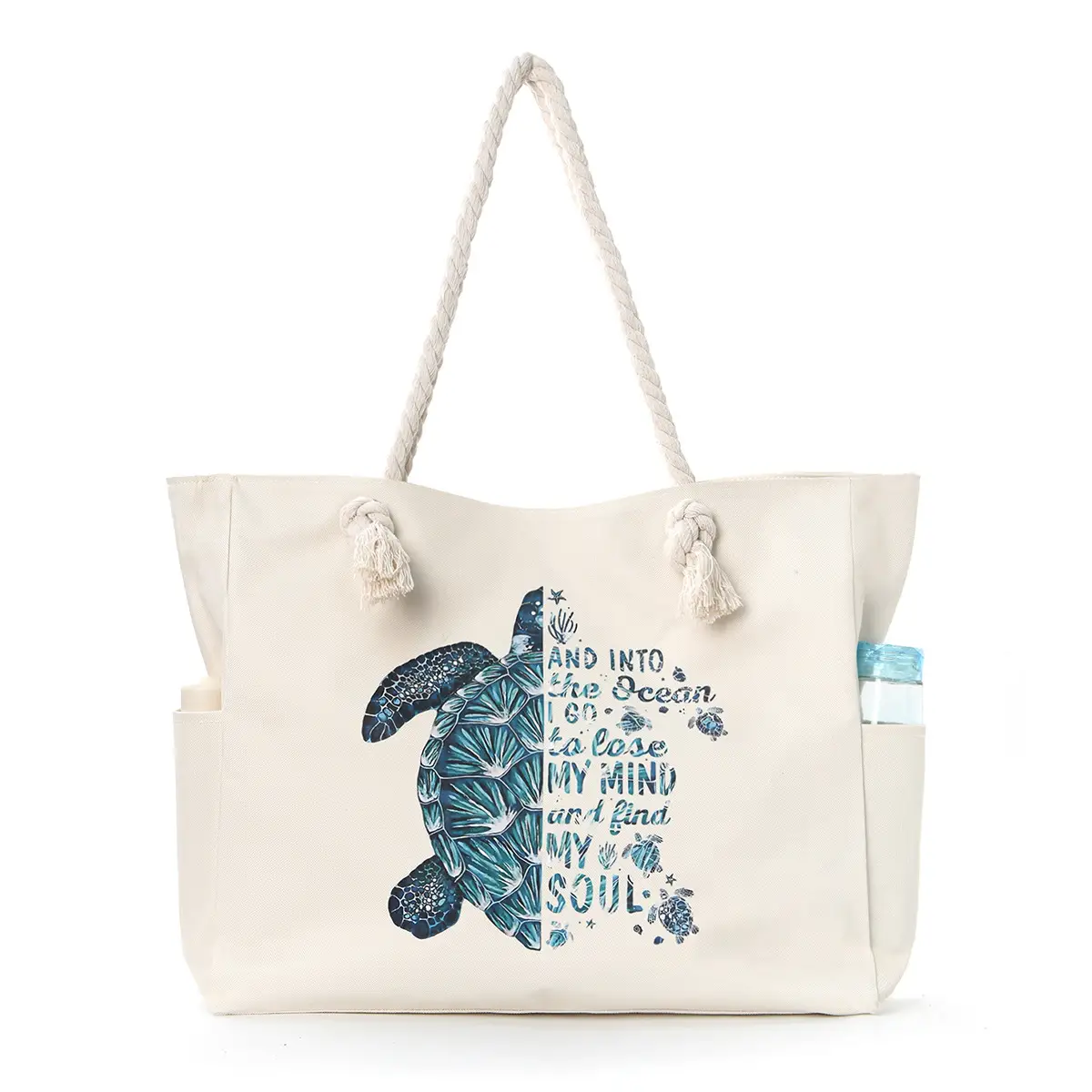 Feihong Cross-Border Beach Bag Women's Canvas Storage Bag - Image 12
