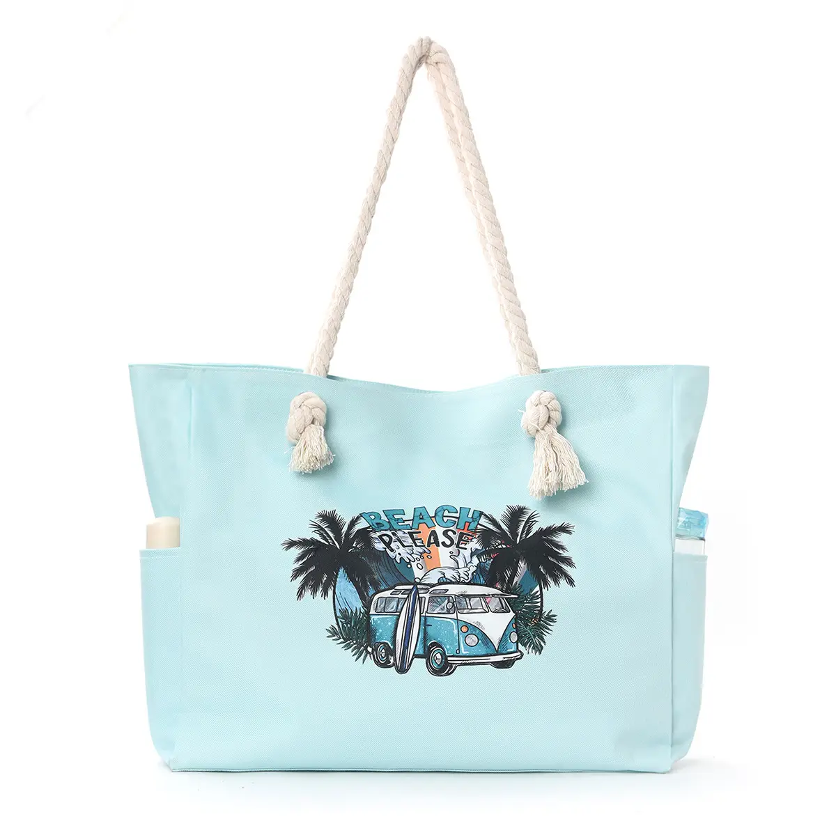 Feihong Cross-Border Beach Bag Women's Canvas Storage Bag - Image 2