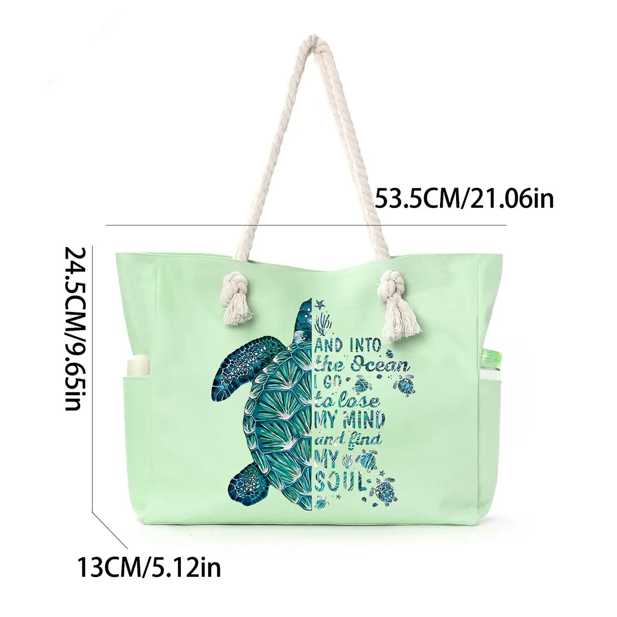 Feihong Cross-Border Beach Bag Women's Canvas Storage Bag - Image 7