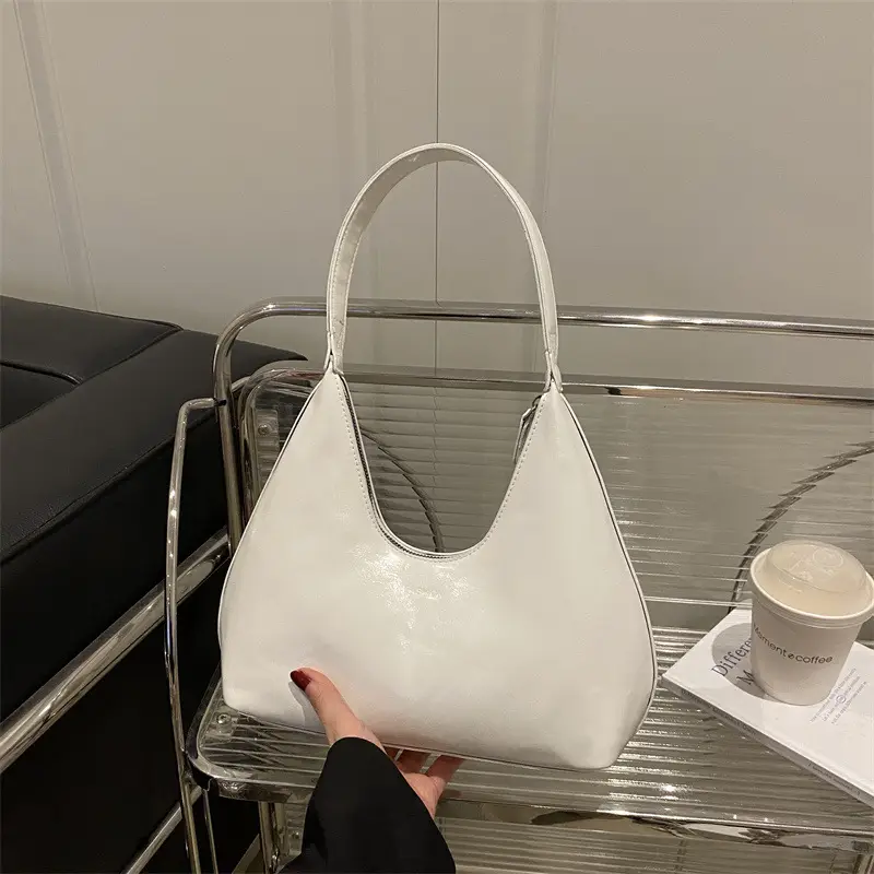 White Textured Shoulder Bag for Women 2025 - Image 2