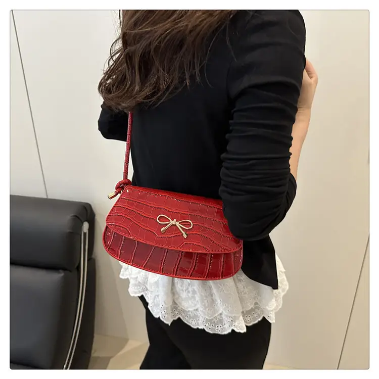 Red Croc Bow Crossbody Bag for Women — feature 18