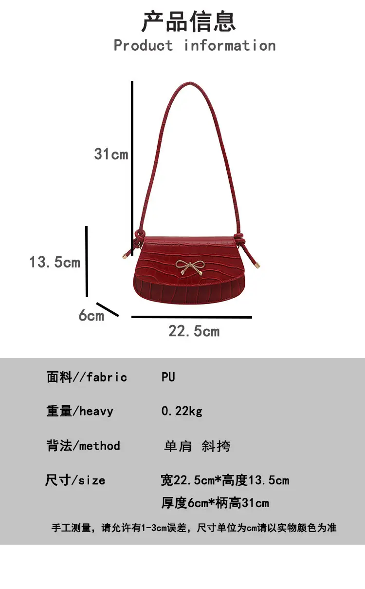 Red Croc Bow Crossbody Bag for Women — feature 3