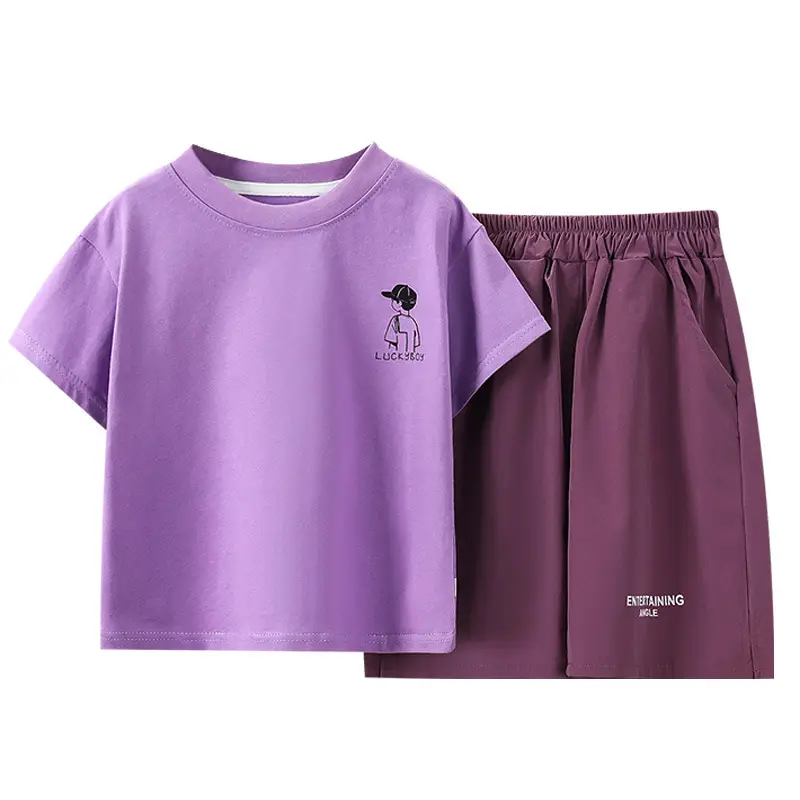 Boys Cartoon Shorts Suit White Black Summer 2025 - Image 7