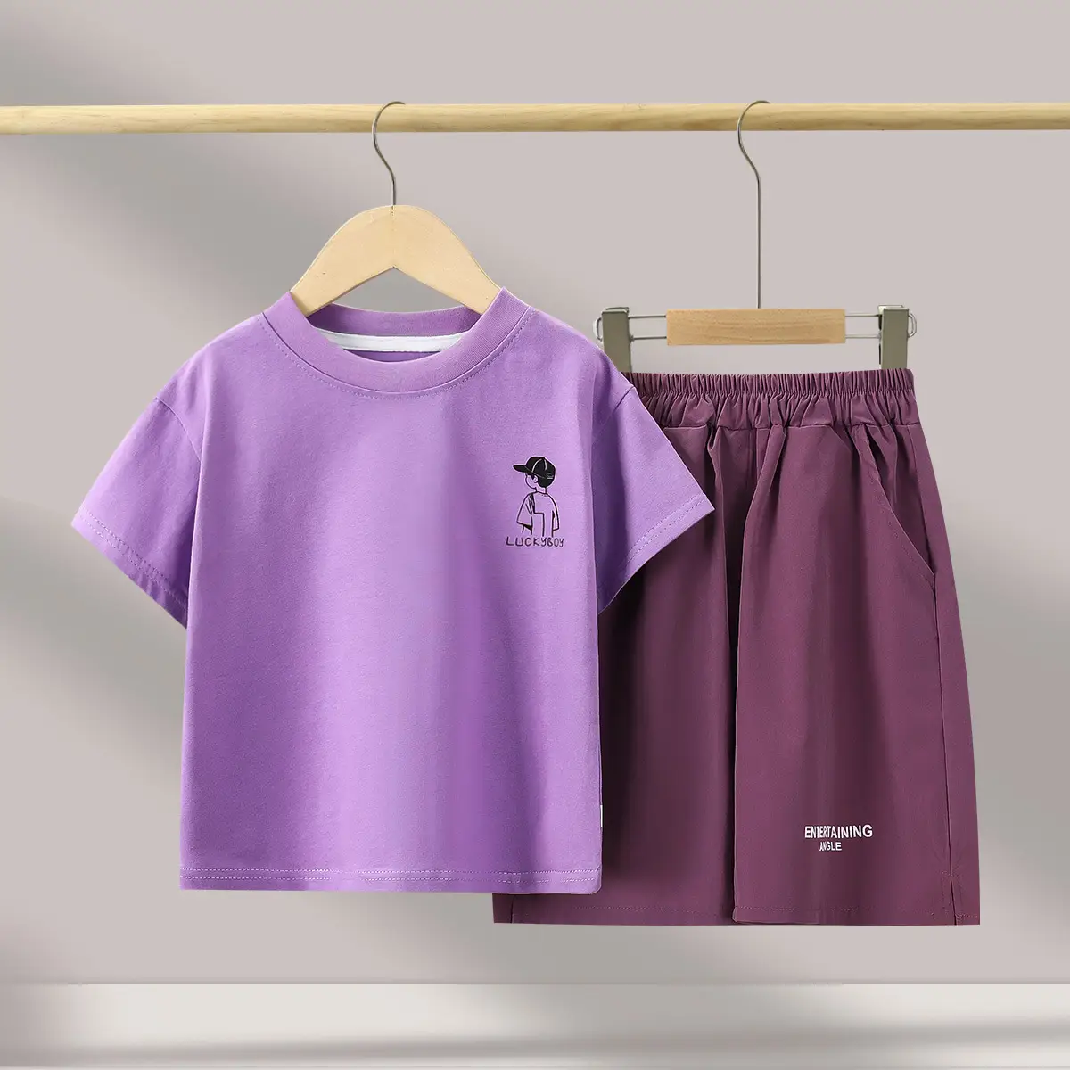 Boys Cartoon Shorts Suit White Black Summer 2025 — feature 11