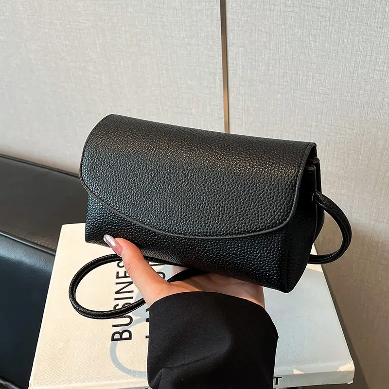 Black Leather Square Phone Bag for Women 2026 - Image 6