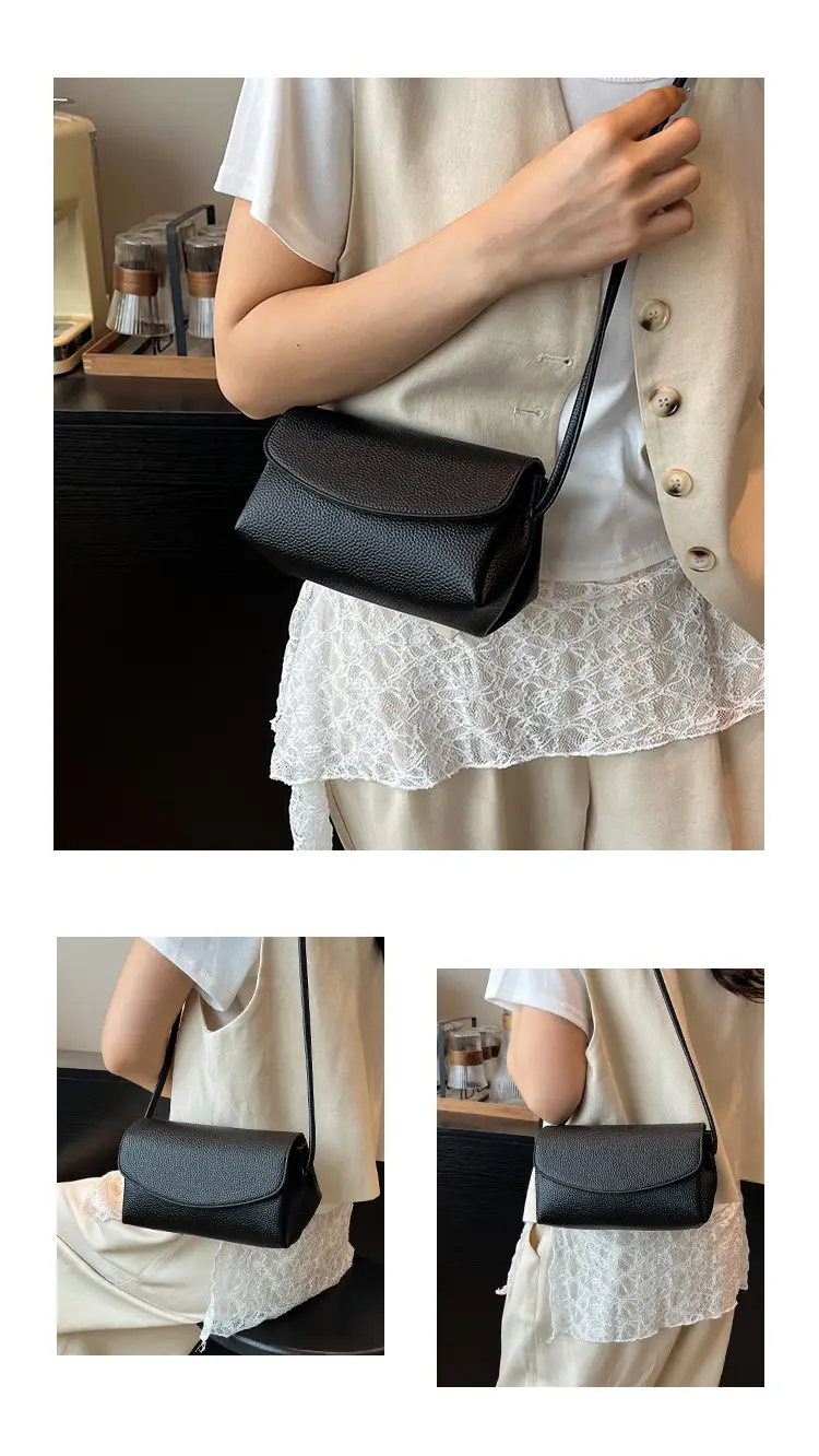 Black Leather Square Phone Bag for Women 2026 — feature 8