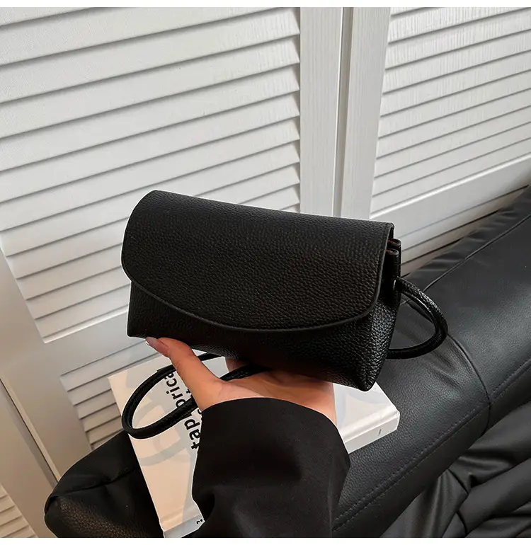 Black Leather Square Phone Bag for Women 2026 - Image 5