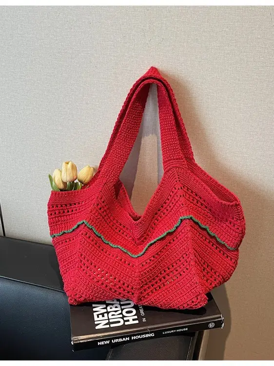 Hand-Woven Grey Cross-Border Tote Bag for Women - Image 11