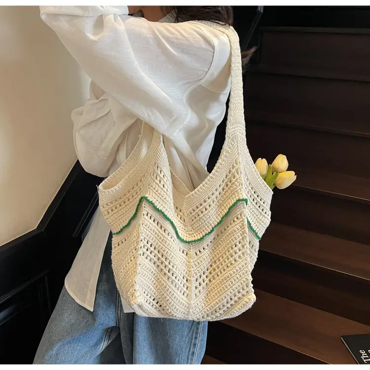 Hand-Woven Grey Cross-Border Tote Bag for Women — feature 11