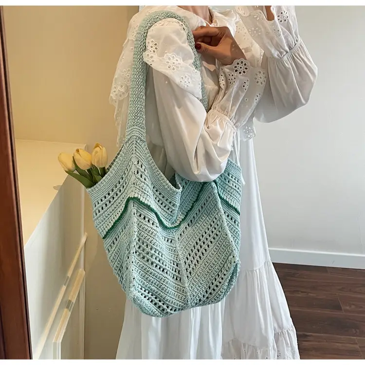 Hand-Woven Grey Cross-Border Tote Bag for Women — feature 12