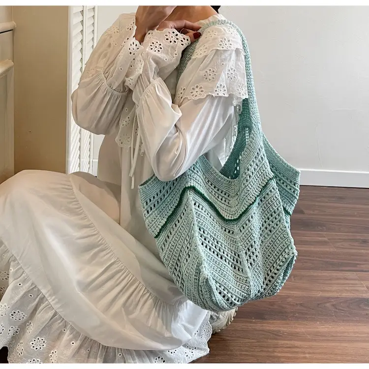 Hand-Woven Grey Cross-Border Tote Bag for Women — feature 13