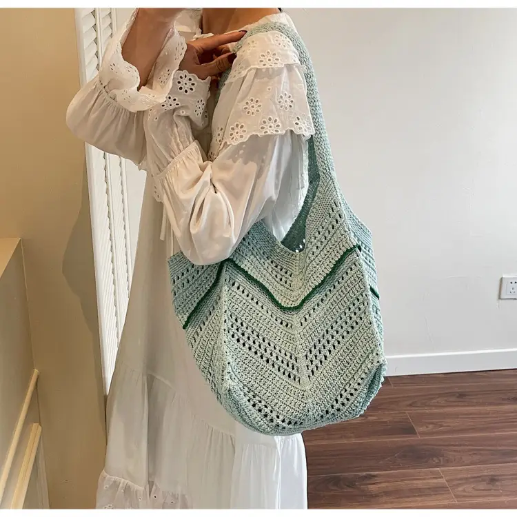 Hand-Woven Grey Cross-Border Tote Bag for Women — feature 14