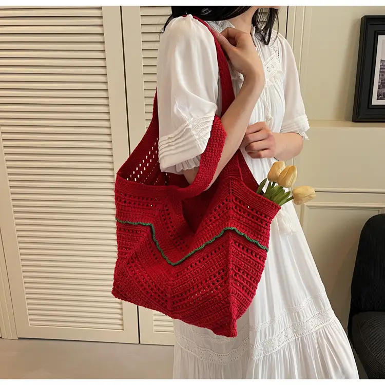 Hand-Woven Grey Cross-Border Tote Bag for Women — feature 20