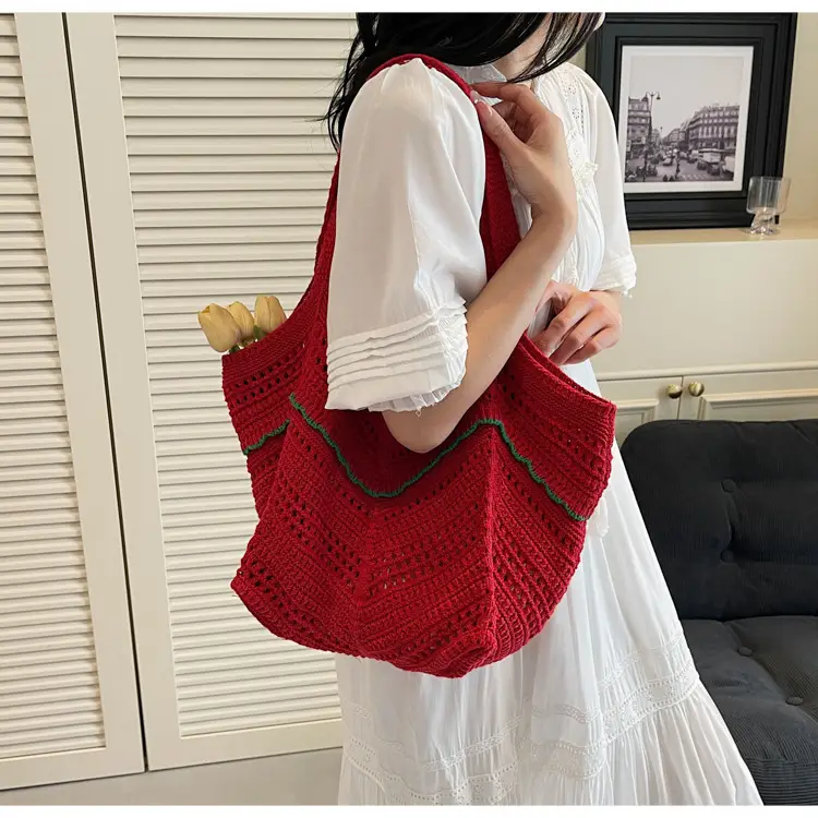 Hand-Woven Grey Cross-Border Tote Bag for Women — feature 21