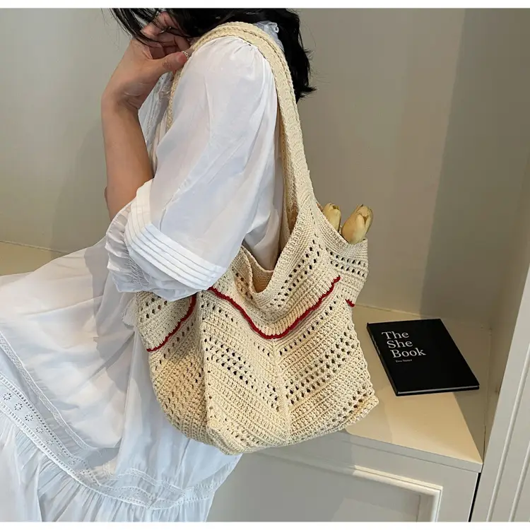 Hand-Woven Grey Cross-Border Tote Bag for Women — feature 22