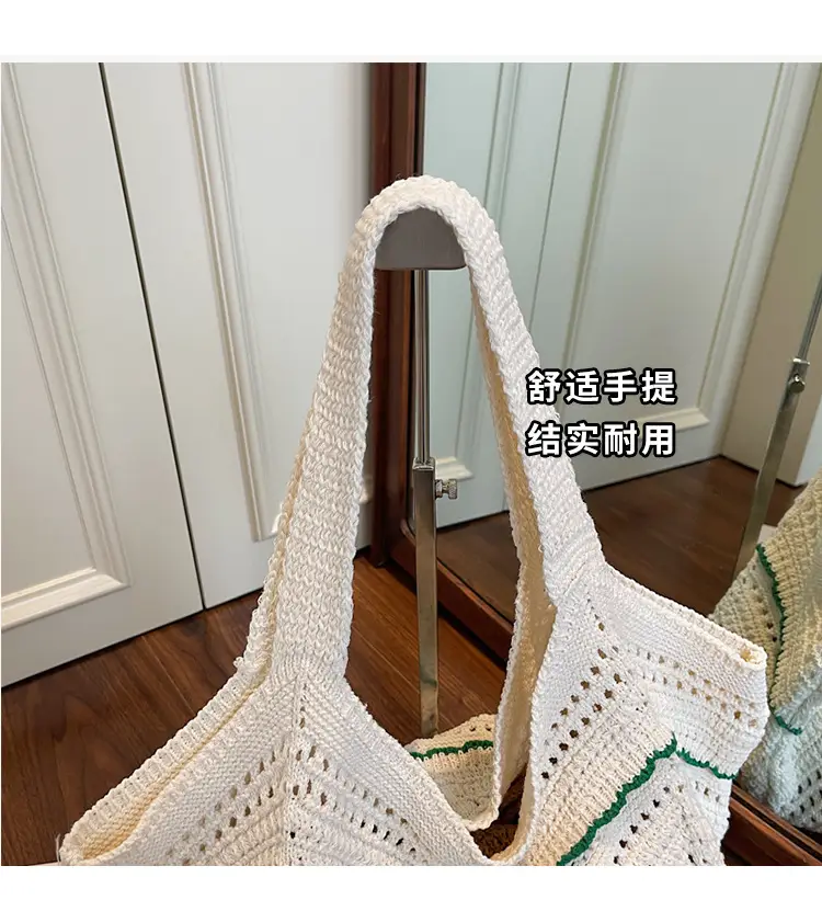 Hand-Woven Grey Cross-Border Tote Bag for Women — feature 3