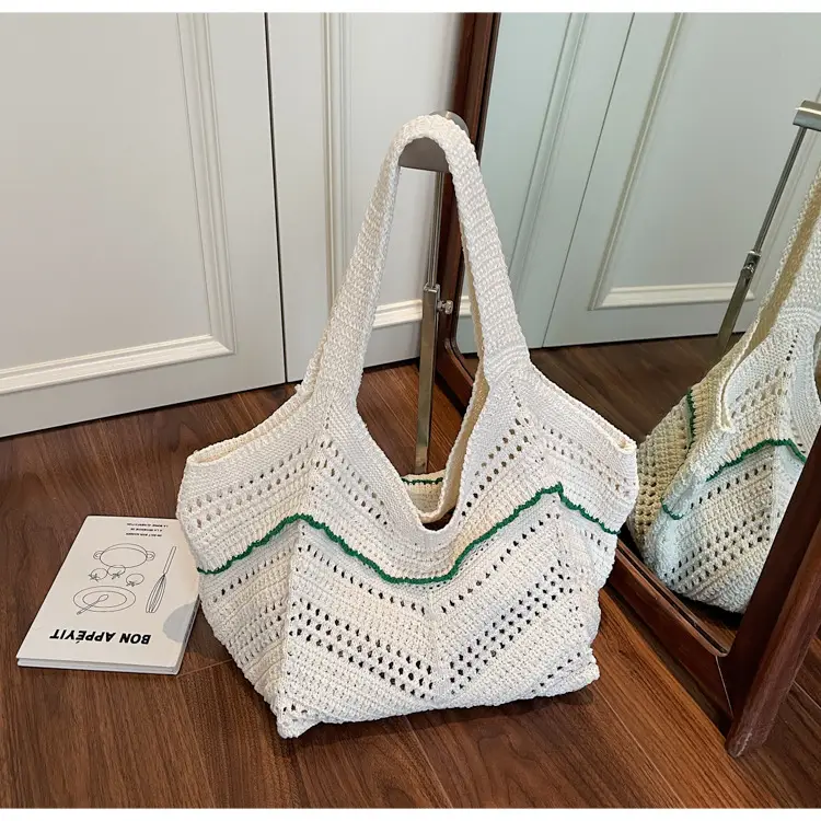 Hand-Woven Grey Cross-Border Tote Bag for Women — feature 30