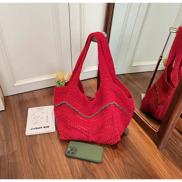 Hand-Woven Grey Cross-Border Tote Bag for Women — feature 34