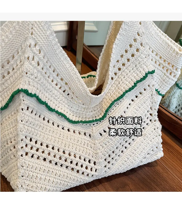 Hand-Woven Grey Cross-Border Tote Bag for Women — feature 4