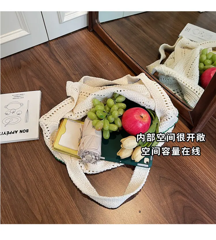 Hand-Woven Grey Cross-Border Tote Bag for Women — feature 6