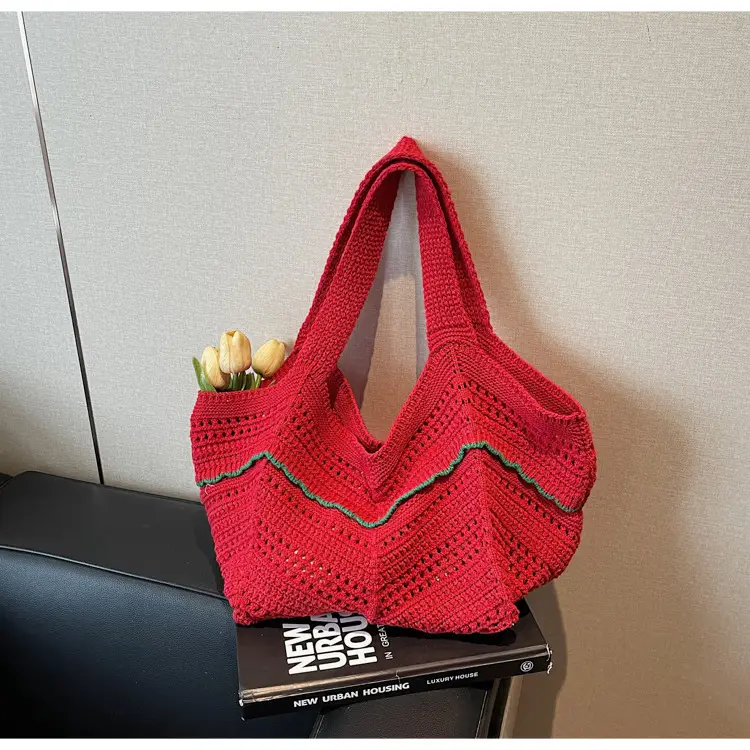 Hand-Woven Grey Cross-Border Tote Bag for Women - Image 3