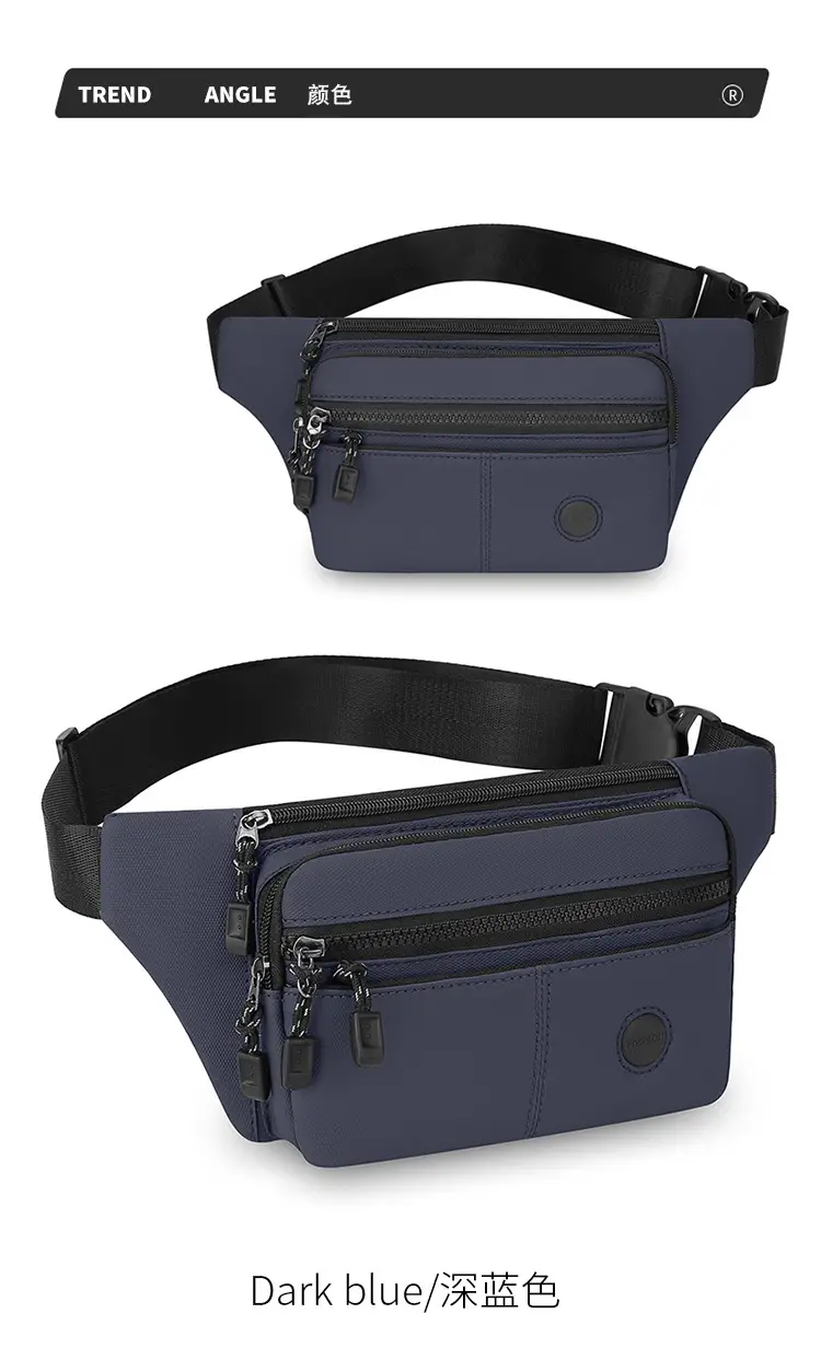 Men's Multi-Layer Crossbody Bag Navy Blue — feature 10