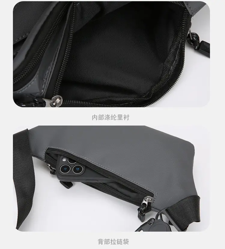 Men's Multi-Layer Crossbody Bag Navy Blue — feature 21