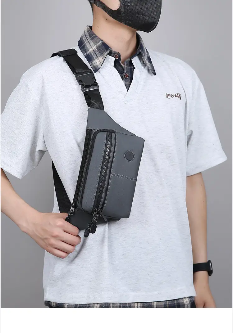 Men's Multi-Layer Crossbody Bag Navy Blue — feature 24