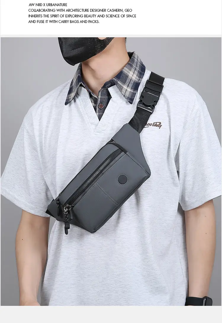 Men's Multi-Layer Crossbody Bag Navy Blue — feature 25