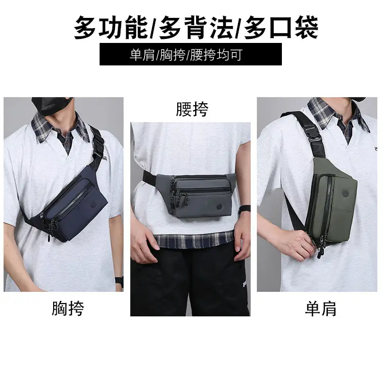 Men's Multi-Layer Crossbody Bag Navy Blue — feature 4