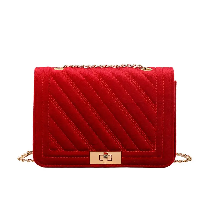 Golden Embroidered Chain Crossbody Bag for Women - Image 4
